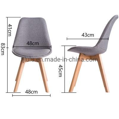 Modern Velvet Fabric Upholstered Leisure Dining Chair Wooden Leg Tulip Base Cafe Scandinave Chair