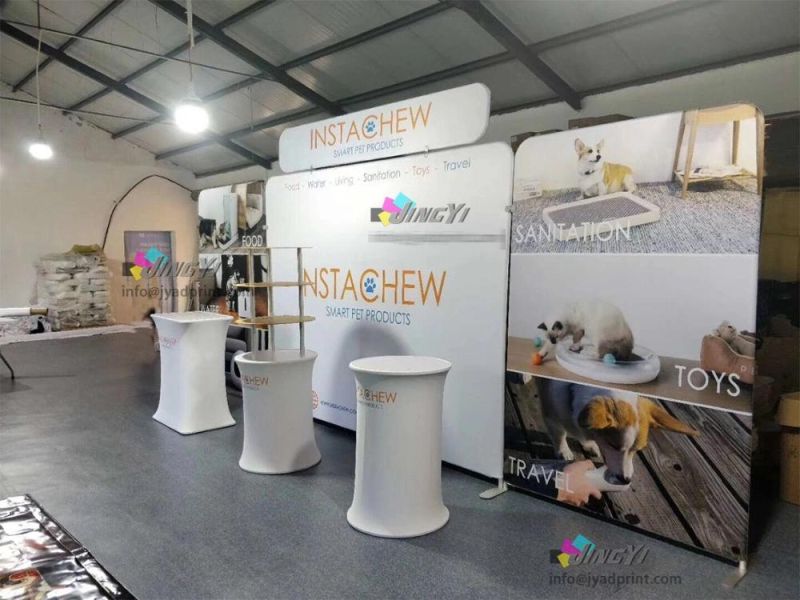 trade show exhibition tension fabric podium display LOGO Brand counters