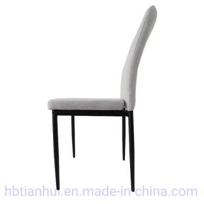 Furniture Dining Restaurant Home Modern Chair Fabric Dining Chair with Metal Legs