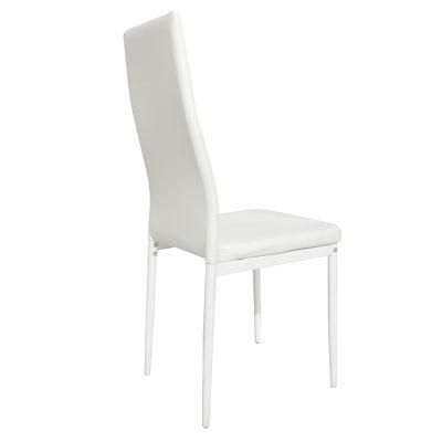 Wholesale Modern Luxury Fashion Colorful Classic Soft PVC Upholstery Cafe Dining Chair with Metal Leg