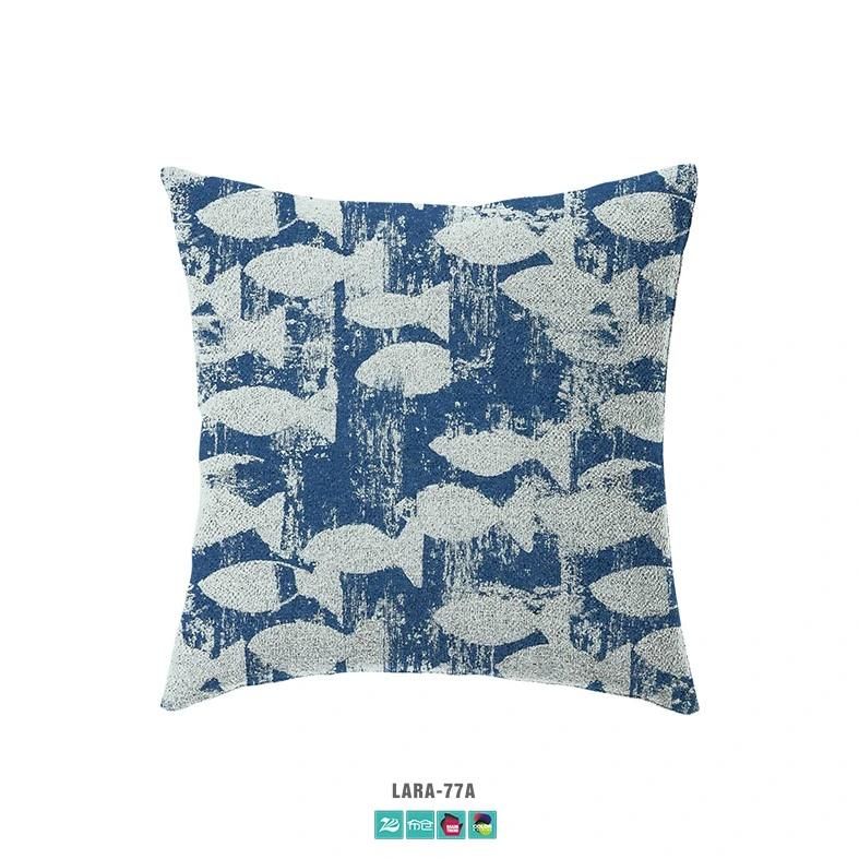 Hotel Bedding Abstract Fish Pattern Sofa Fabric Upholstered Cushion Amortiguar