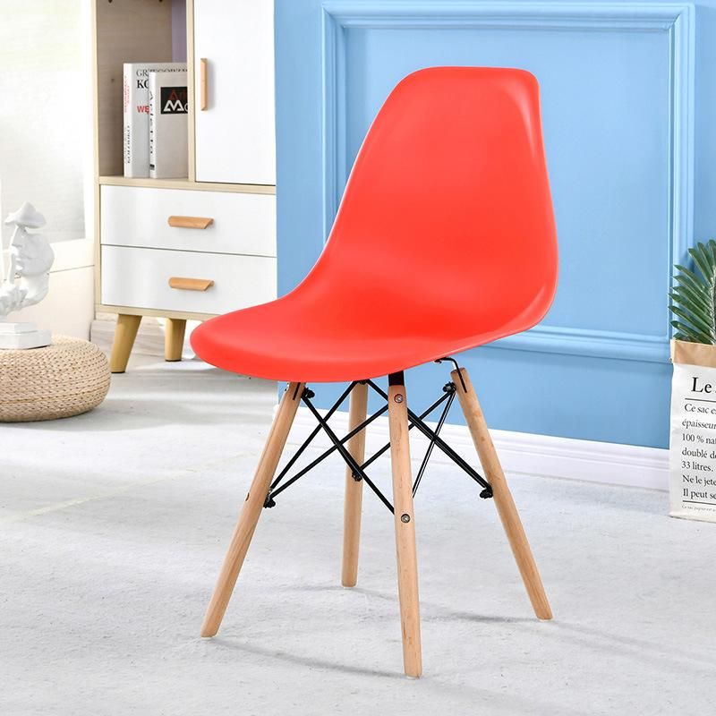 Cafe Furniture Chair Newest Wooden Legs Chairs Kursi Red PP Plastic Eiffel Chair Plastic Chair Dining