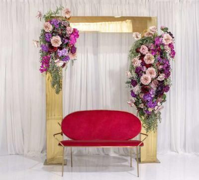 Commercial Furniture Supplier Golden Wedding Archstainless Steel Frame Banquet Eevnt Party