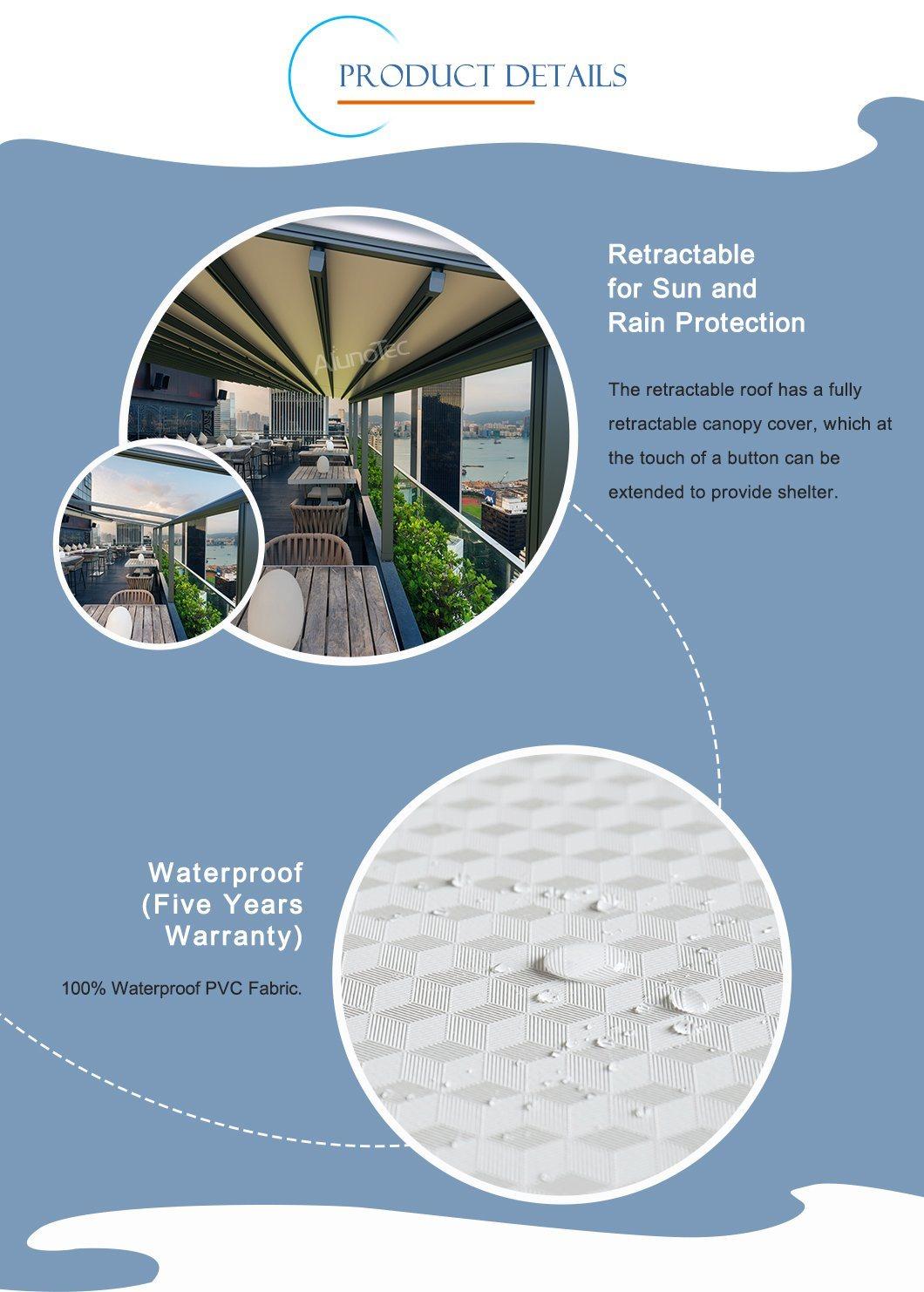 Waterproof Fabric Retractable Roof Motorized Gazebo Pergola