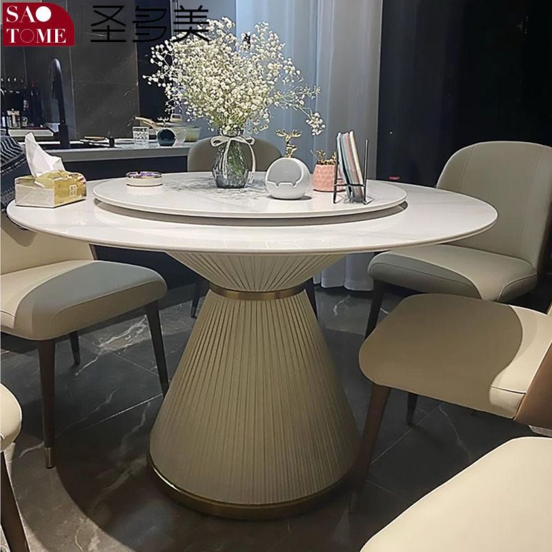 Modern Living Room Rock Board Furniture Small Waist Round Dining Table