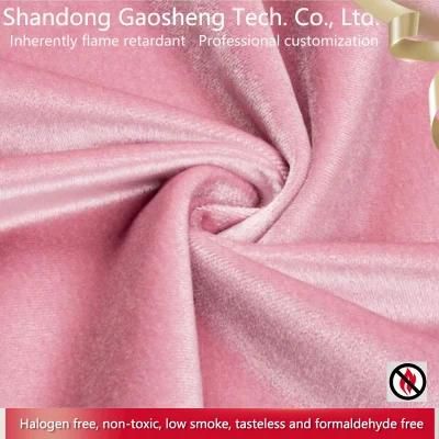 High Quality Inherently Flame Retardant Polyester Knitted Velvet Sofa Fabric for Furniture Textile