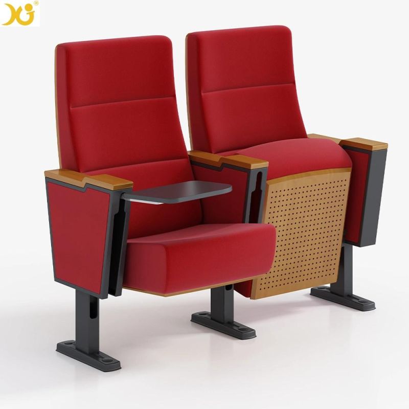 Commercial Theater Furniture Stackable Hall Seat Conference Chair with Writing Pad