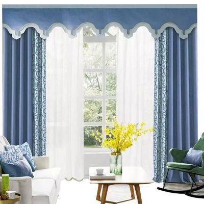 Wholesale Cheap Price Blue Modern Design Print Abstract Design Fabric Curtain