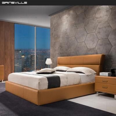 Double Simple Designs King Size Leather Modern Wall Bed for Bedroom Furniture