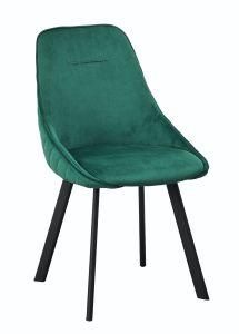 Fabric Upholstery Iron Colorful Upholstered Fabrics Chair with Metal Leg High Back Dining Chair