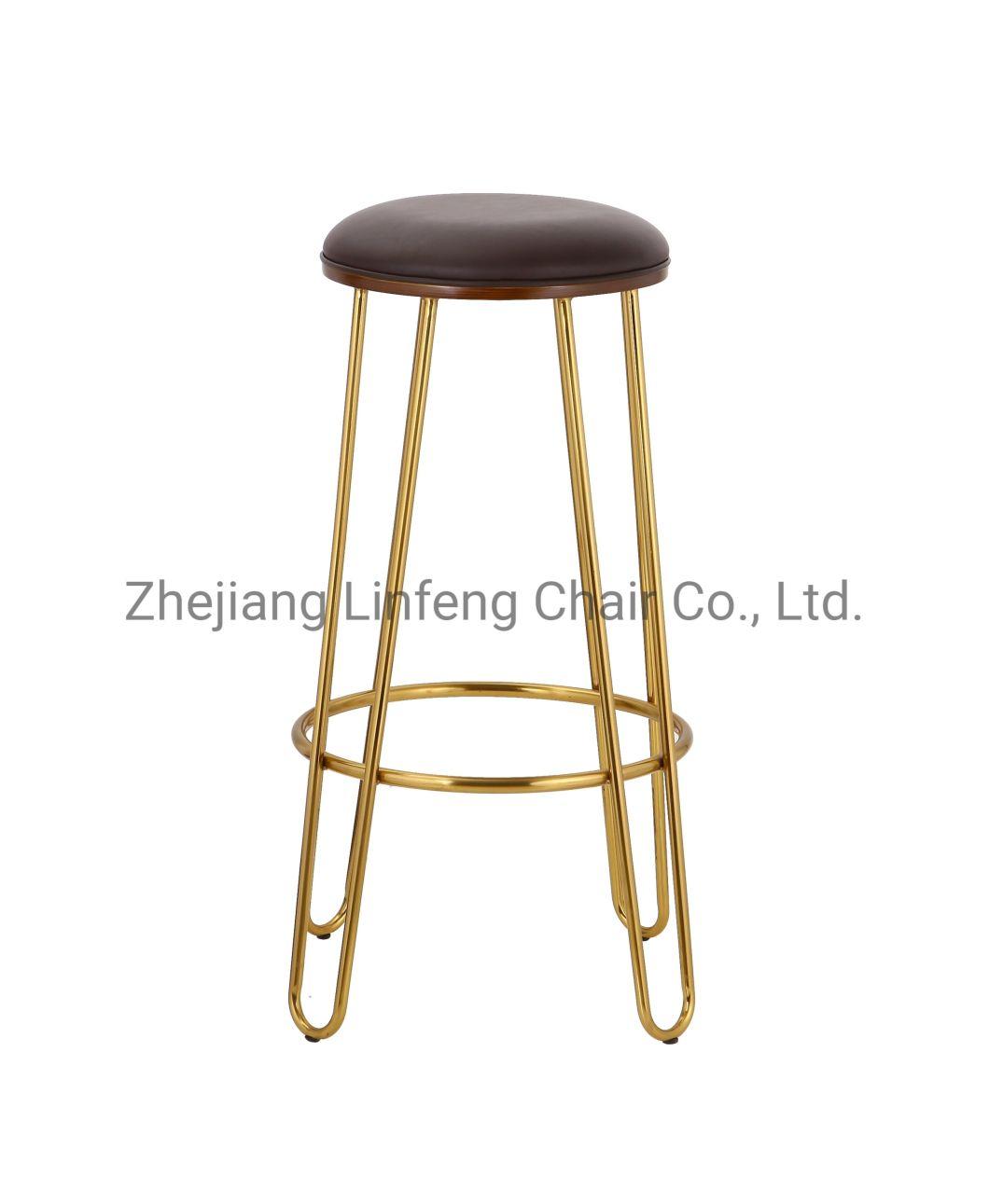 Chair Bar Counter Wholesale French Tall Table Restaurant Furniture Iron Luxury High Modern Gold Metal Stool Chair