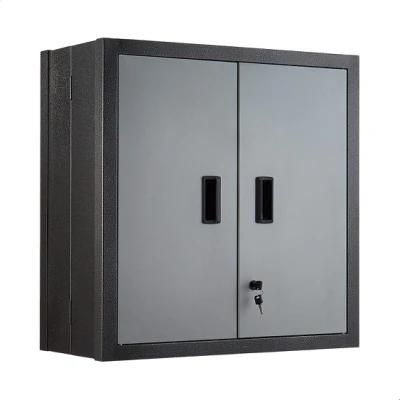 Wall Foldable Cabinet Metal Storage Cabinets with 2 Doors, Lockable Steel Cabinet with Adjustable Shelf, Great for Garage