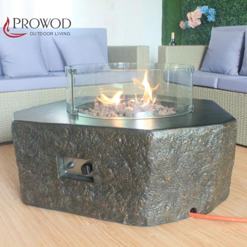Natural Stone Texture Surface Fire Pit Table/Concrete Fire Table