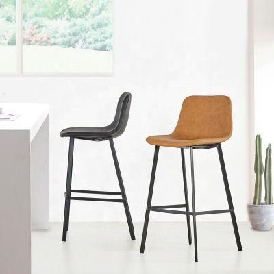 Modern Design Industrial Style Cafe Leather Bar Stools High Chair