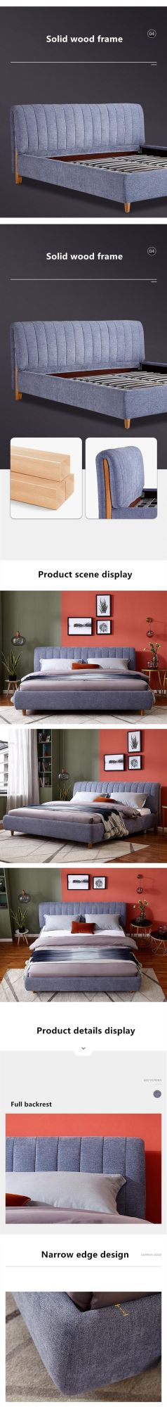 Nordic Double Soft #Bed Contracted Style #Furniture 0178-4