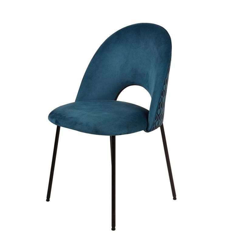 High Quality Modern Design Furniture Comfortable Metal Legs Velvet Dining Chair for Dining Room