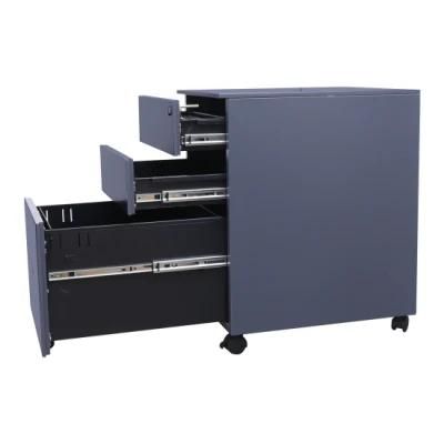Movable Steel Metal 3 Drawer Colorful Steel Mobile Storage File Cabinet with Wheels