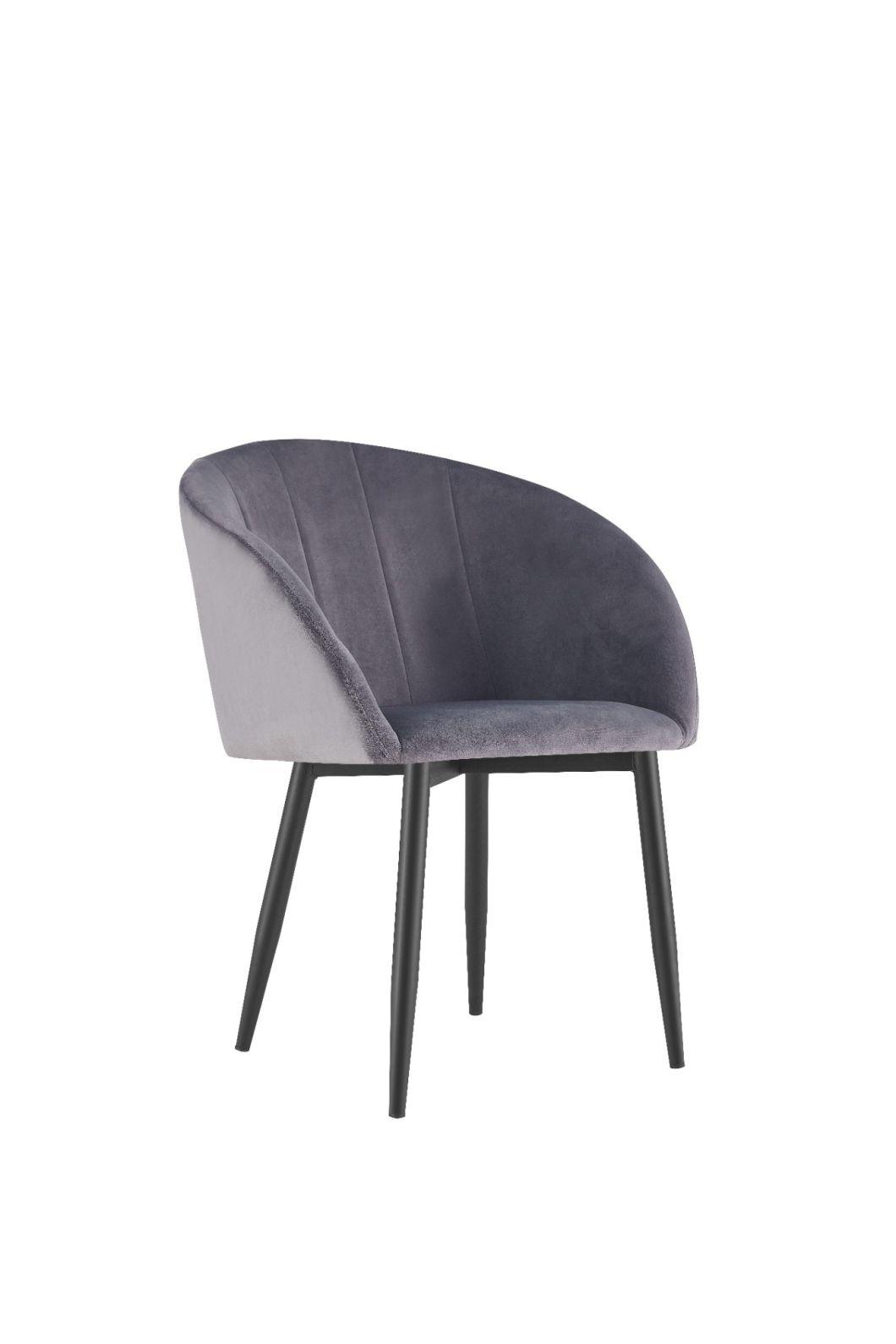 Contemporary Velvet Upholstered Fabric Dining Chairs with Arms for Dining Table