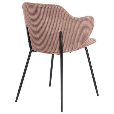 Modern Design Home Living Room Furniture Fabric Velvet Dining Room Chair with Metal Legs for Cafe