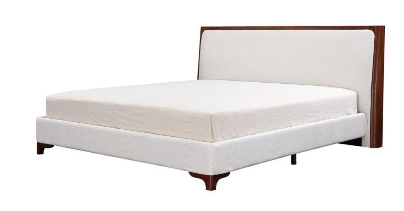 Latest Modern Simple Design Upholstered Fabric Bed Frame for Hotel Villa Apartment Bedroom Furniture