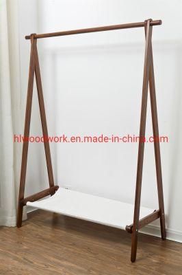 Beech Wood Stand Coat Rack Stand Hanger Foyer Furniture Brown Color Fabric Style Living Room Coat Rack