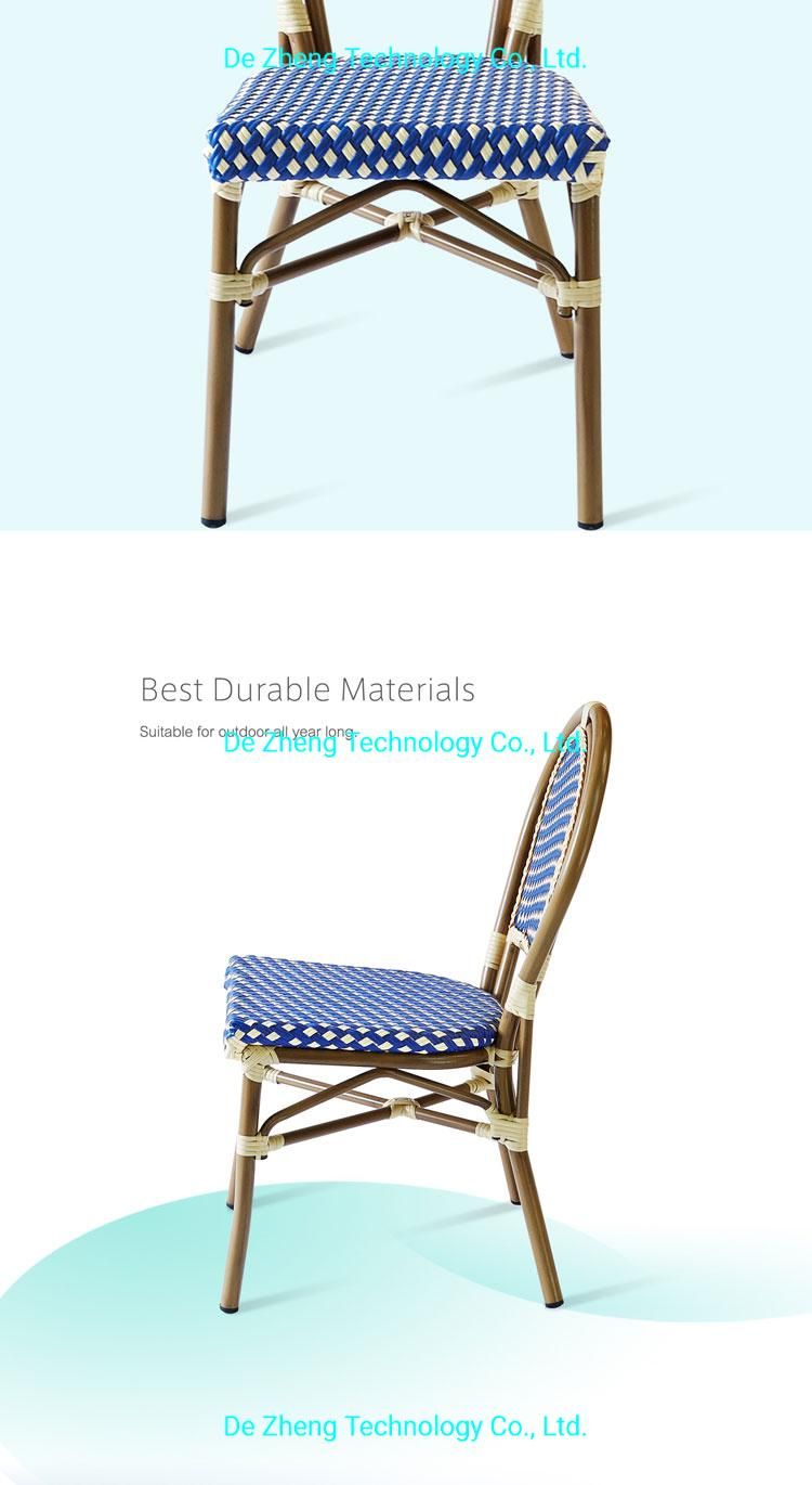 Rattan Garden Furniture Metal Dining Restaurant Wicker Outdoor Chair