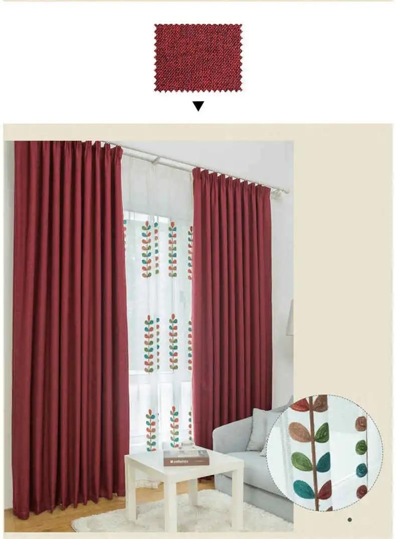 Simple Style Hot Sale Polyester Fabric Fabric Curtain Window Blind for Living Room