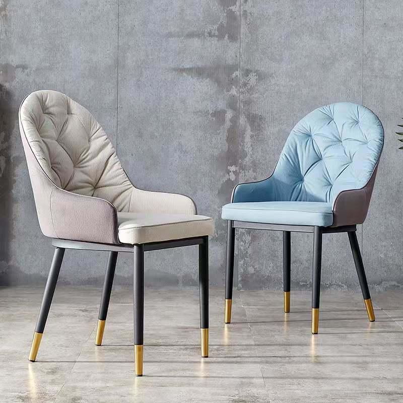 Modern Nordic Velvet Fabric Upholstered Dining Chairs