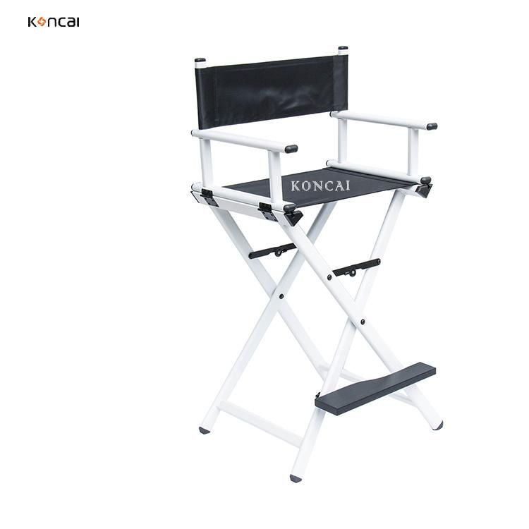 White Lightweight Pure Aluminum Makeup Chair Metal Folding Salon Portable Barber Chair