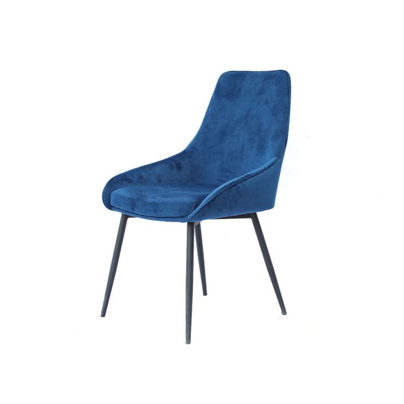 Nordic Style Furniture Upholstered Metal Legs Dining Restaurant Cafe Velvet Dining Chair