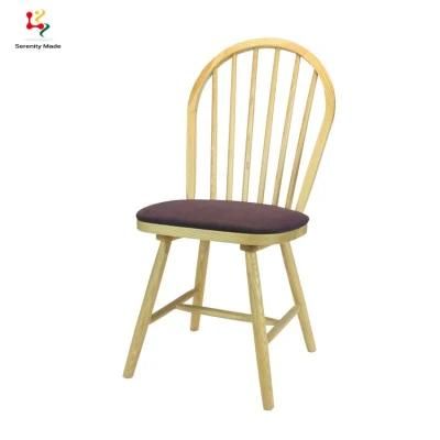 Commercial Coffee Shop Modern Furniture Fabric Cushion Seat Wooden Dining Chair