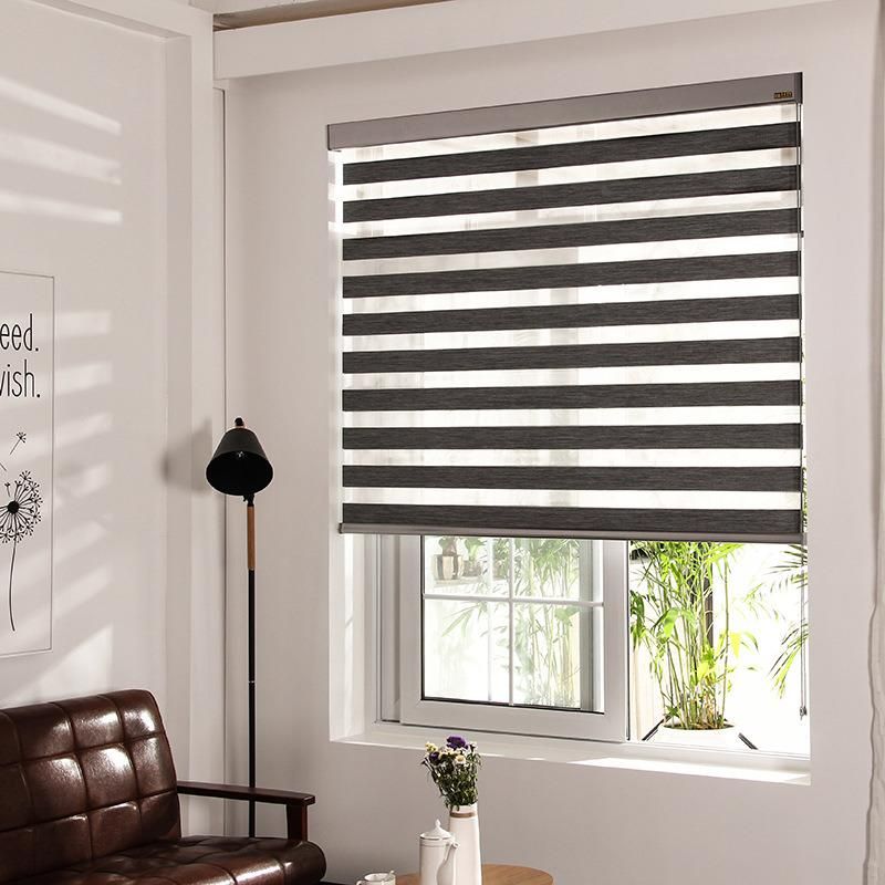 Curtains in The Living Room Black & Red Curtain with Aluminum Case High Quality Zebra in Blinds Day & Night Window Roller for Blinds
