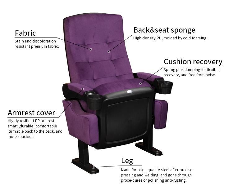 Movie Theater Furniture Cinema Chair Fabric Theater Seat