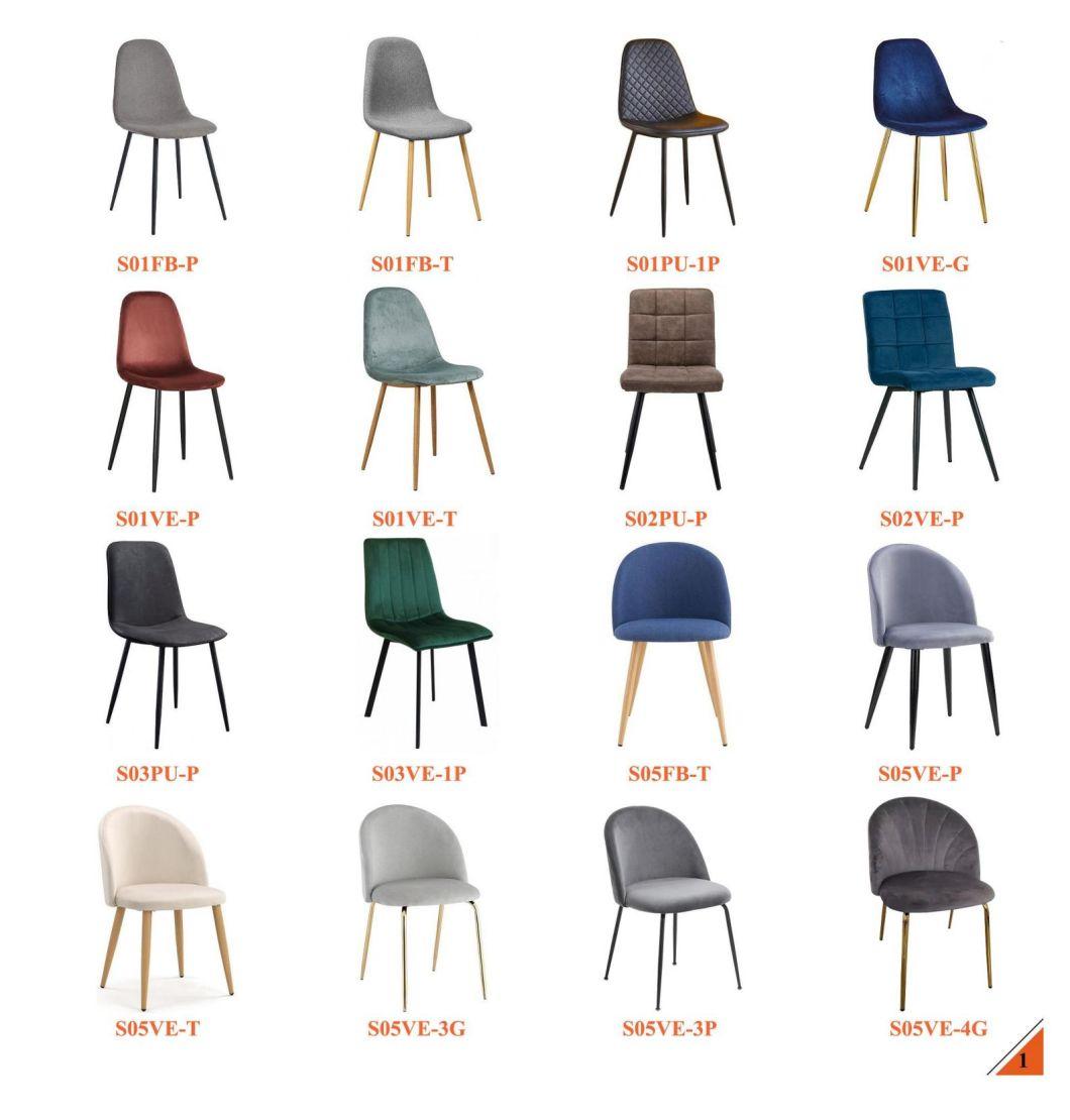 Chinese Twolf Wholesale Nordic Velvet Modern Luxury Design Furniture Dining Room Chairs Dining Chairs with Metal Legs