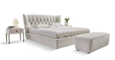 Home Furniture Modern Furniture Beige Color Fabric Bedroom Bed