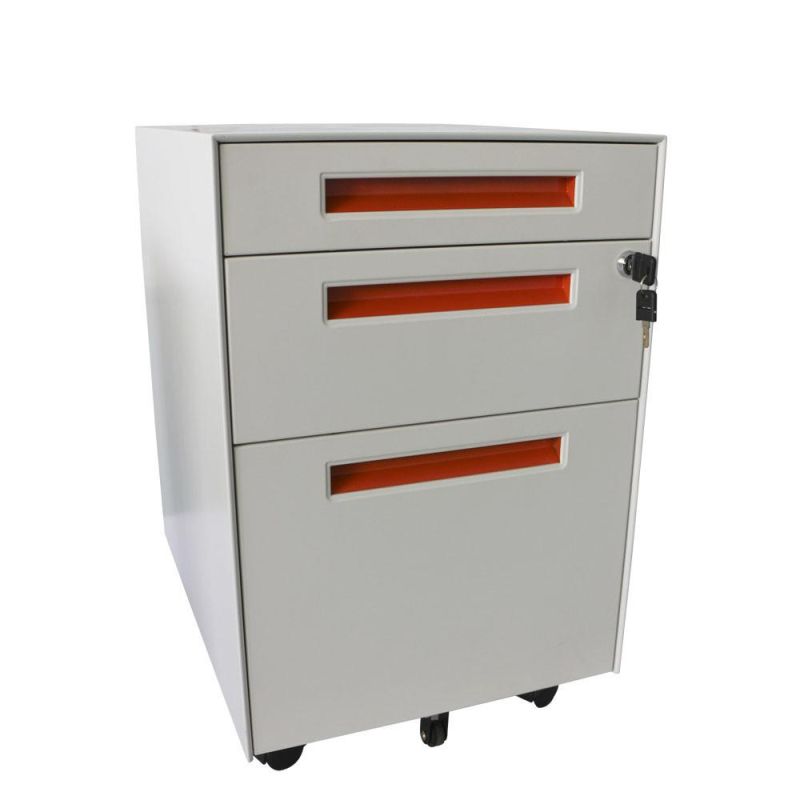 Orange Hot Sale Manufacturer Metal Mobile Filing Cabinet