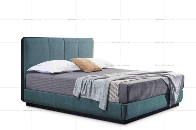 Modern European Furniture Bedroom Sets Fabric Bed King Bed with Metal Legs Gc1823