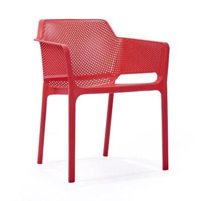 Colorful Hot Sale Fashion Dining Room Furniture Plastic Outdoor Garden Plastic Chair with Arms