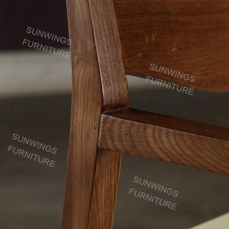 Nordic Hotel Wooden Dining Table Set Home Furniture Fabric Wood Chair Promotion Models