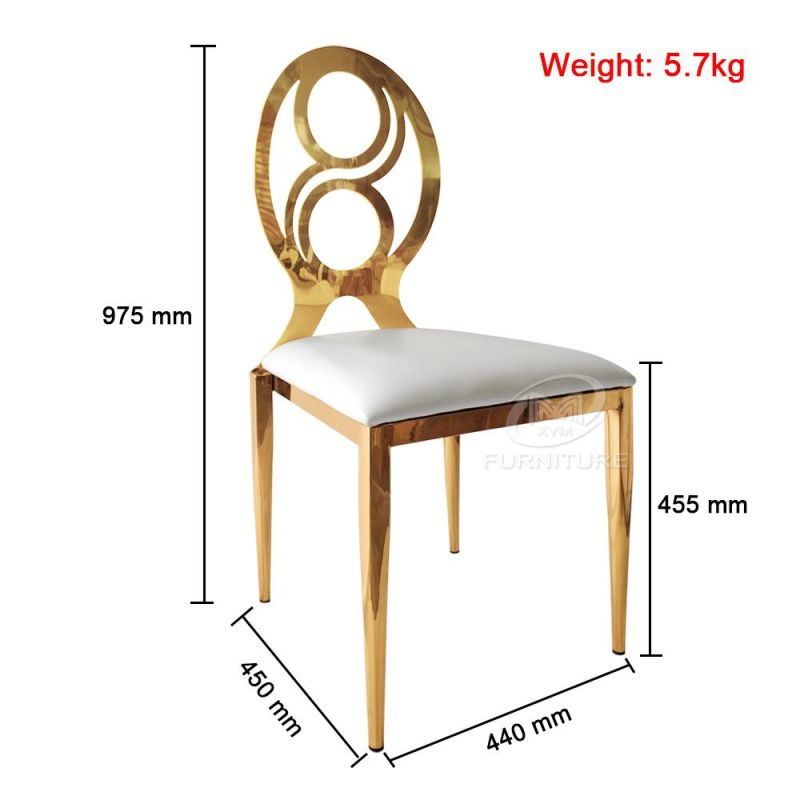 Commercial Furniture Banquet Dining Golden Stainless Steel Hotel Chair