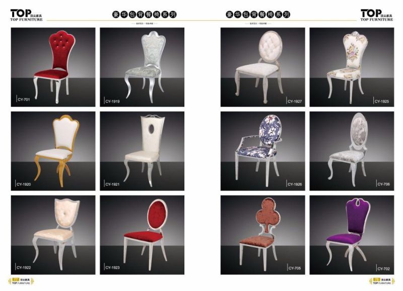 Luxury Special Design Stainless Steel Hotel Dining Chairs