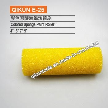 E-25 Hardware Decorate Paint Hand Tools Acrylic Fabric Paint Roller Yellow Color Sponge Foam Roller