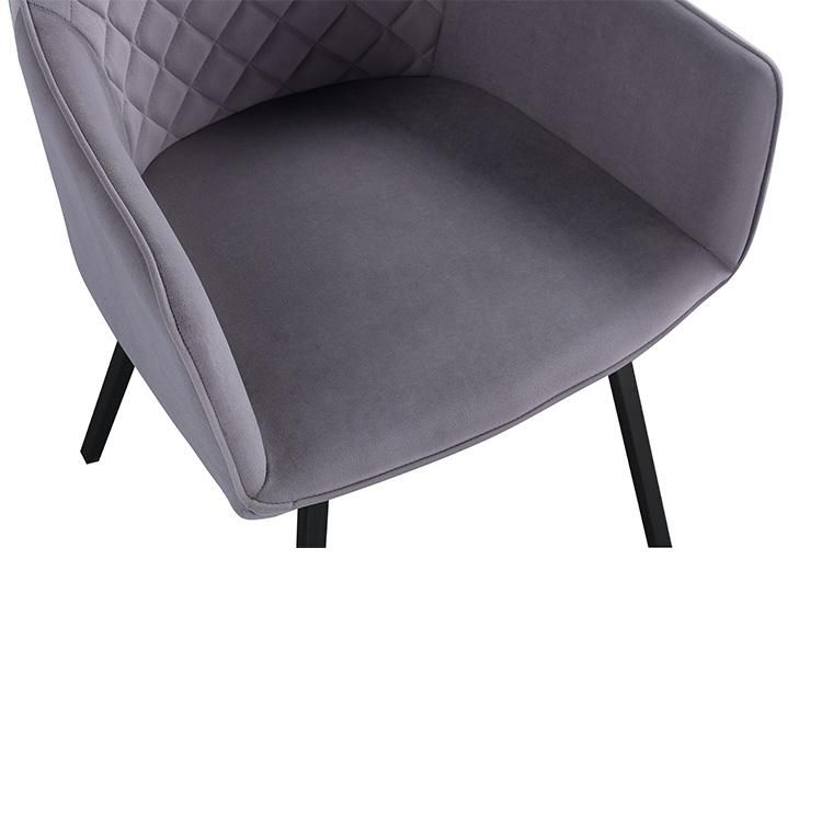 Nordic Restaurant White Upholstered Grey Velvet Dining Room Chair Furniture Modern Luxury Kitchen Dining Chairs for Home
