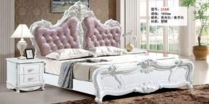 European Luxury Style Bed Fabric Leather Bedroom Bed King Size Bed Home Furniture