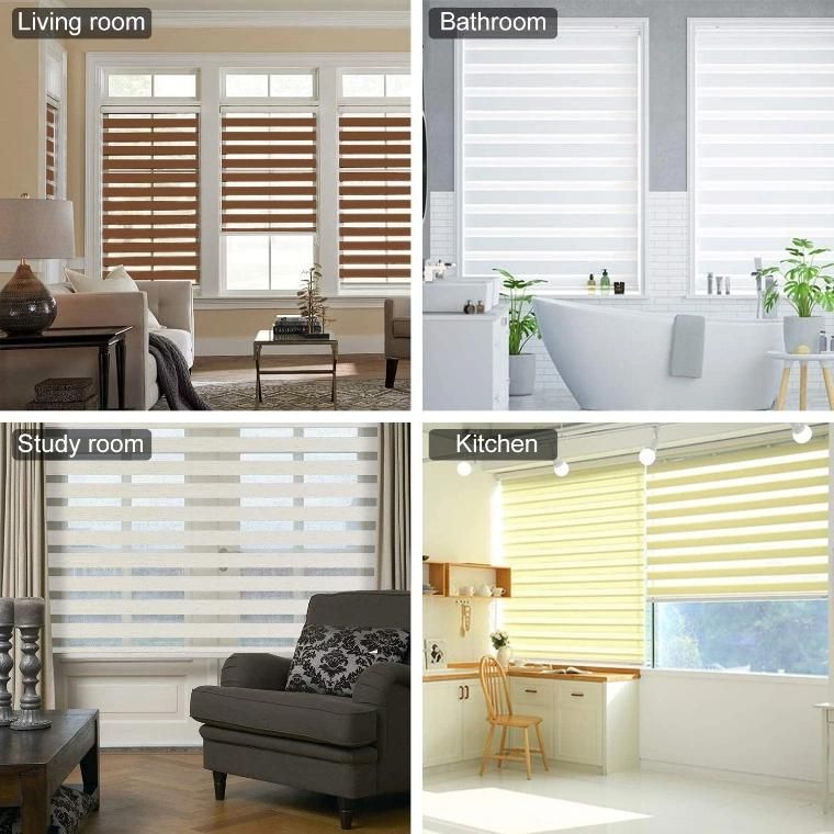 Venetian Curtain Blackout Blinds 100% Polyester Home Window Zebra Roller Blind Fabric