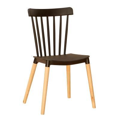 Superior Quality Assembly Wood Chairs Windsor Modern Dining Room Timber Dining Chair with PP Top