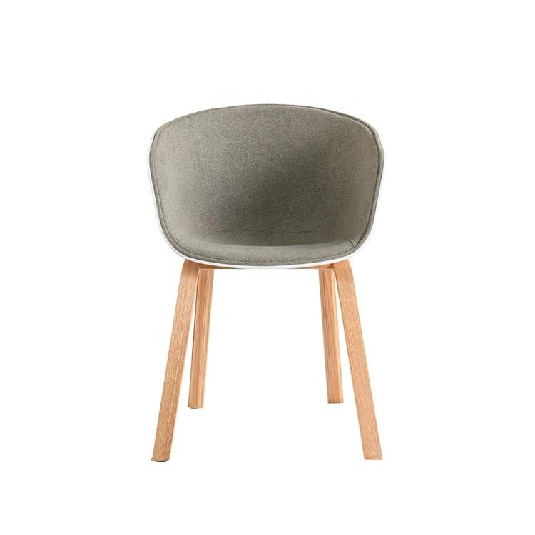 Famous Plastic Half Soft Upholstery Seat Modern PP Wood Dining Chair