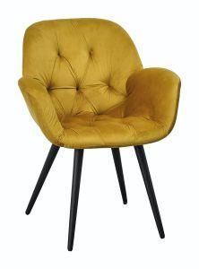 Cheap Price Hot Sale Home Furniture Modern Velvet Fabric Dining Chair with Metal Legs