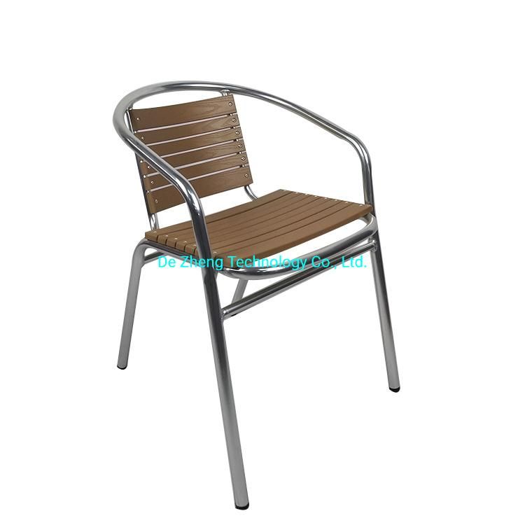 Waterproof Factory Wholesale Commercial Aluminum Garden Dining Outdoor Wood Chair