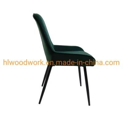 Home Furniture Hotel Luxury Soft Back Velvet Fabric Dining Chair with Metal Legs Soft Velvet Seat for Lounge Dining Kitchen Chair